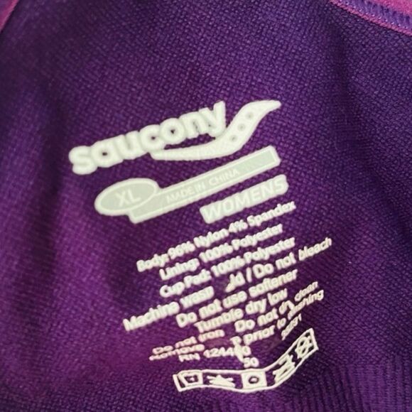 Saucony Purple Mesh light compression Sports Bra size XL - Picture 5 of 5